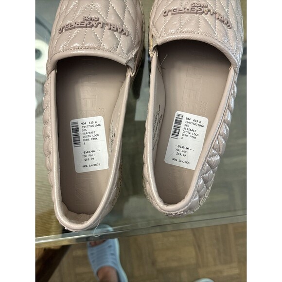 Karl Lagerfeld Quilted Beige Loafers - Picture 13 of 15